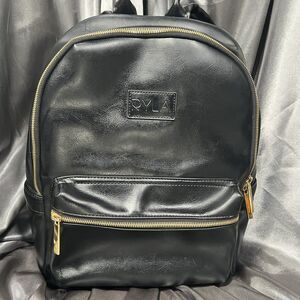 Ryla Ready Diaper Bag Black Gold Hardware Insulated Bottle Backpack‎ Minimalist